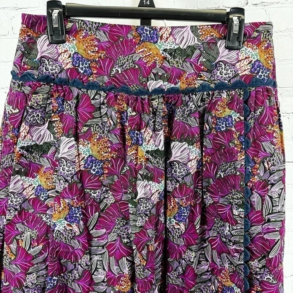 Kika Vargas X Target Coral Reef Scallop Edge Midi Skirt Size 8 - Picture 2 of 8